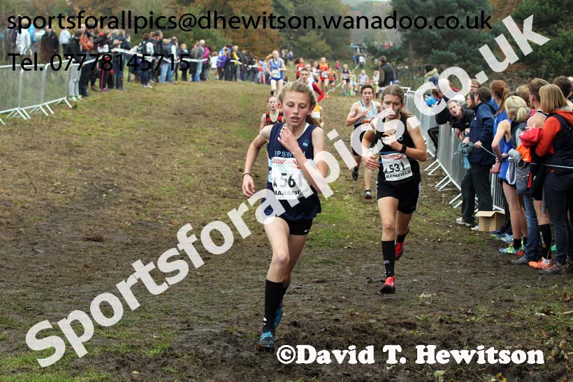 Girls under-13s, National Cross Country Relays, Berry Park, Mansfield. Photo: David T. Hewitson/Sports for All Pics